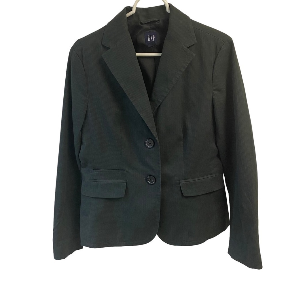 GAP Dark Gray‎  Ladies Pinstriped Blazer Classic Wardrobe Staple Office Business